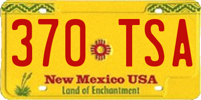 NM license plate 370TSA