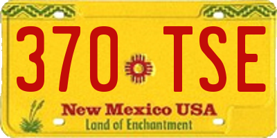 NM license plate 370TSE