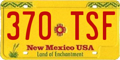 NM license plate 370TSF