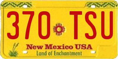 NM license plate 370TSU