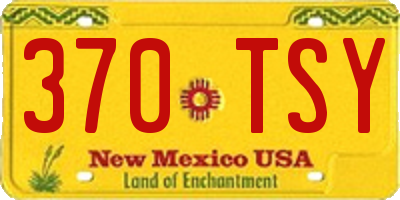 NM license plate 370TSY