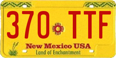 NM license plate 370TTF