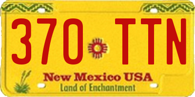 NM license plate 370TTN