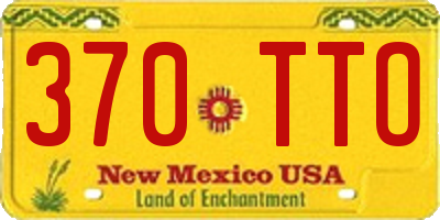 NM license plate 370TTO