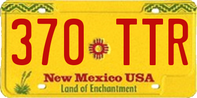 NM license plate 370TTR