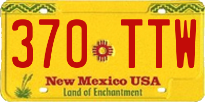 NM license plate 370TTW