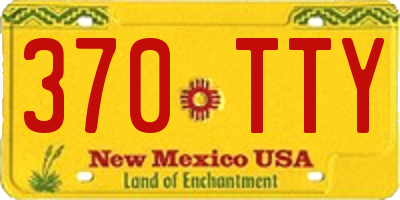 NM license plate 370TTY