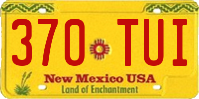 NM license plate 370TUI
