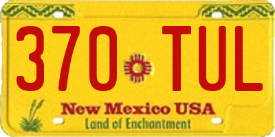 NM license plate 370TUL