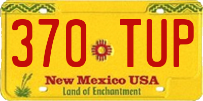 NM license plate 370TUP
