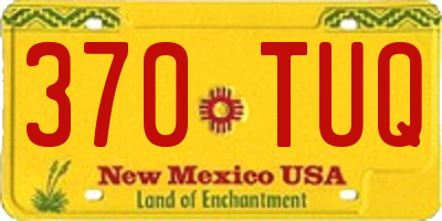 NM license plate 370TUQ