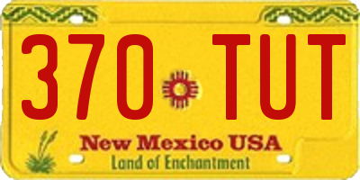 NM license plate 370TUT