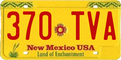 NM license plate 370TVA