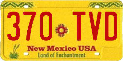 NM license plate 370TVD