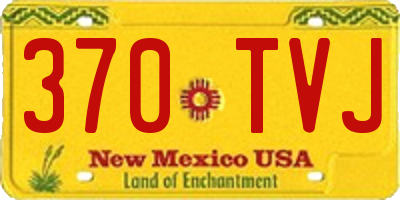 NM license plate 370TVJ