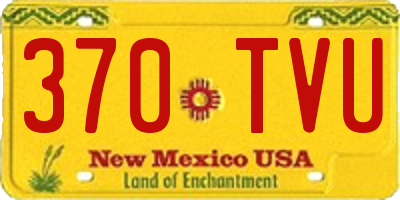 NM license plate 370TVU