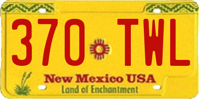 NM license plate 370TWL