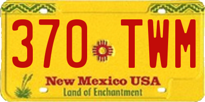 NM license plate 370TWM