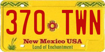 NM license plate 370TWN