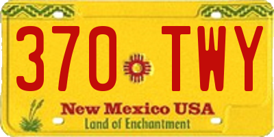 NM license plate 370TWY
