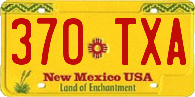NM license plate 370TXA