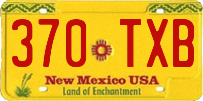 NM license plate 370TXB
