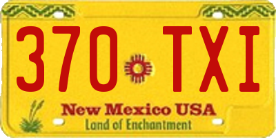 NM license plate 370TXI