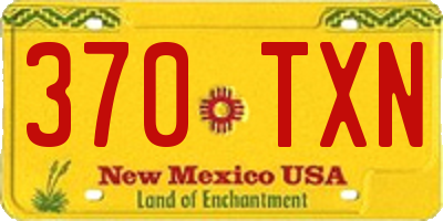 NM license plate 370TXN