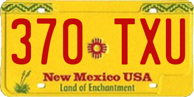 NM license plate 370TXU