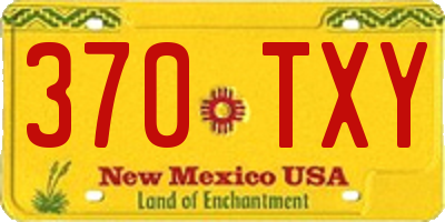 NM license plate 370TXY