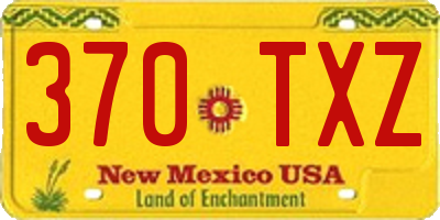 NM license plate 370TXZ