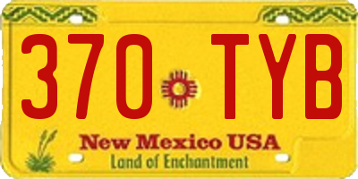 NM license plate 370TYB