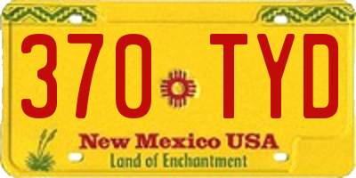 NM license plate 370TYD