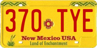 NM license plate 370TYE
