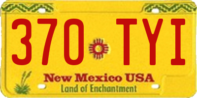 NM license plate 370TYI