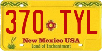 NM license plate 370TYL