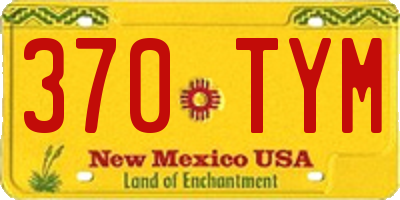 NM license plate 370TYM