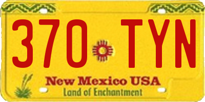 NM license plate 370TYN