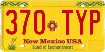 NM license plate 370TYP