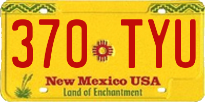 NM license plate 370TYU