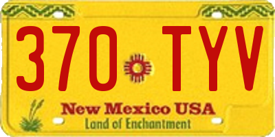 NM license plate 370TYV