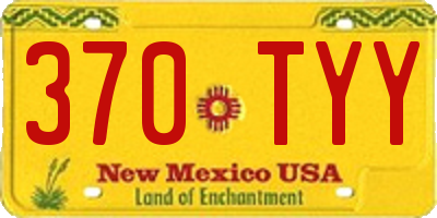 NM license plate 370TYY