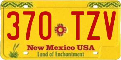 NM license plate 370TZV