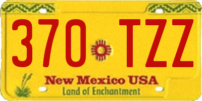 NM license plate 370TZZ