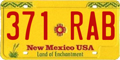 NM license plate 371RAB