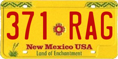NM license plate 371RAG