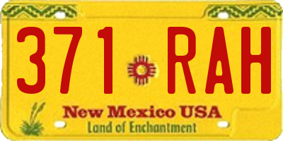 NM license plate 371RAH