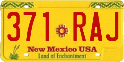 NM license plate 371RAJ