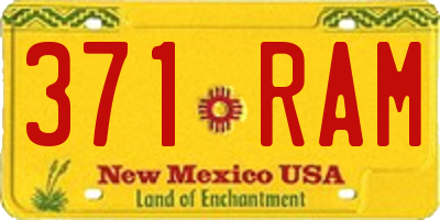 NM license plate 371RAM