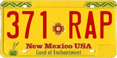 NM license plate 371RAP